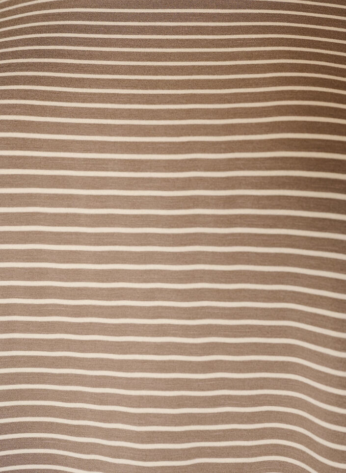 Raidallinen T-paita viskoosista py&ouml;re&auml;ll&auml; p&auml;&auml;ntiell&auml;, Beige, Packshot image number 2