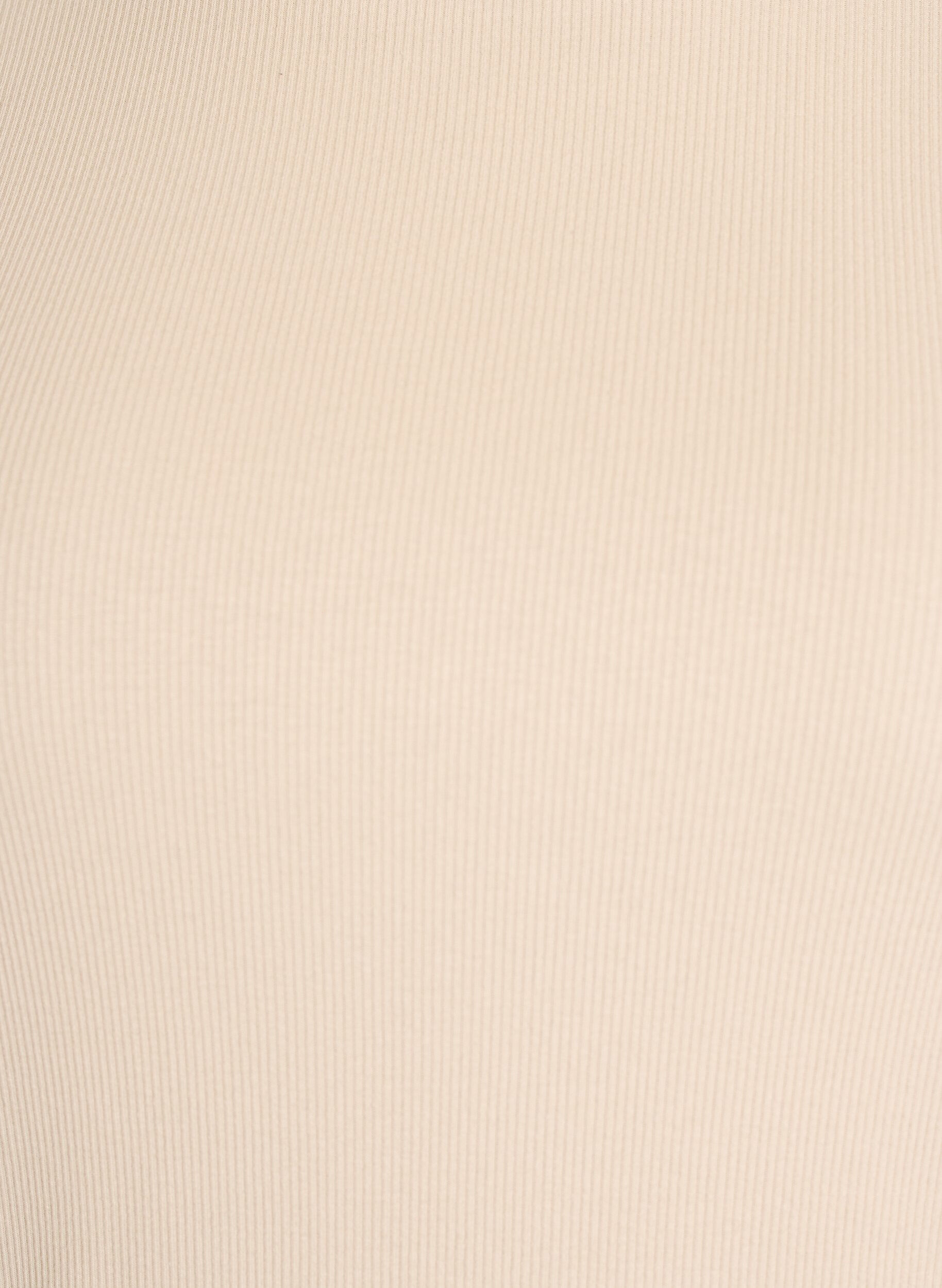 Zizzi Perus ribattu T-paita py&ouml;re&auml;ll&auml; p&auml;&auml;ntiell&auml;, Beige, Packshot image number 2