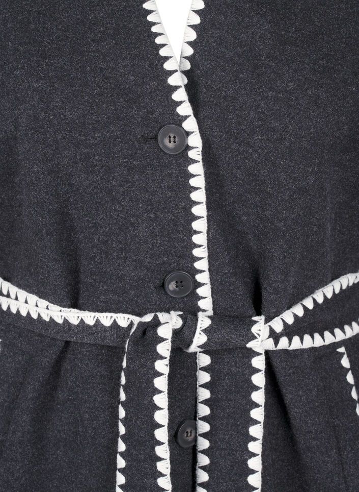 Takki, jossa on kontrastiväriset reunat, Dark Grey Melange, Packshot image number 2