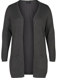 Pitk&auml; neuletakki viskoosisekoitteesta, Harmaa