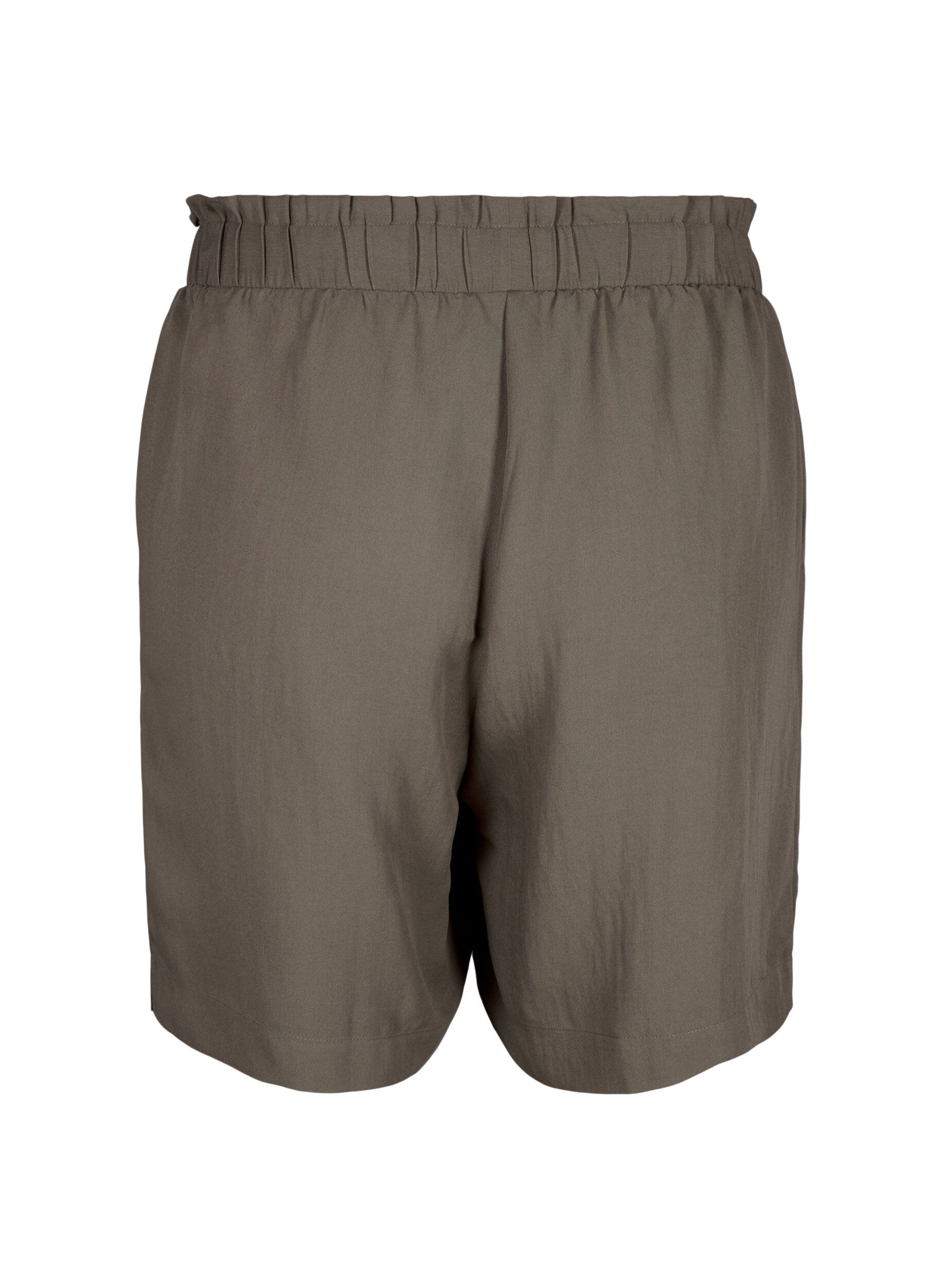 Zizzi V&auml;lj&auml;t shortsit viskoosista, Chocolate Chip, Packshot image number 1