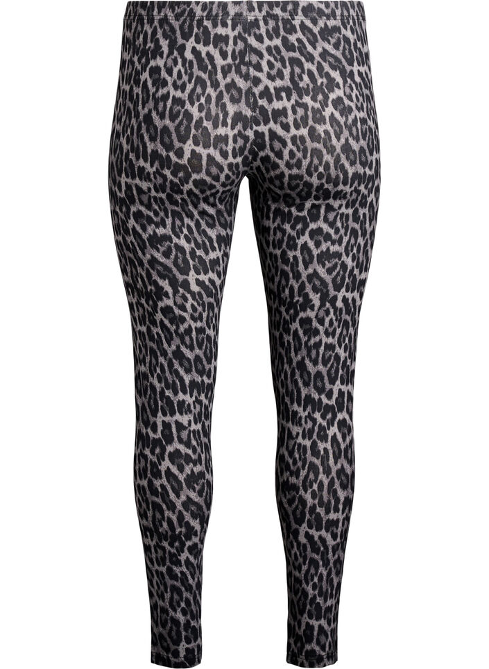Viskoosileggingsit leopardikuviolla, Harmaa, Packshot image number 1