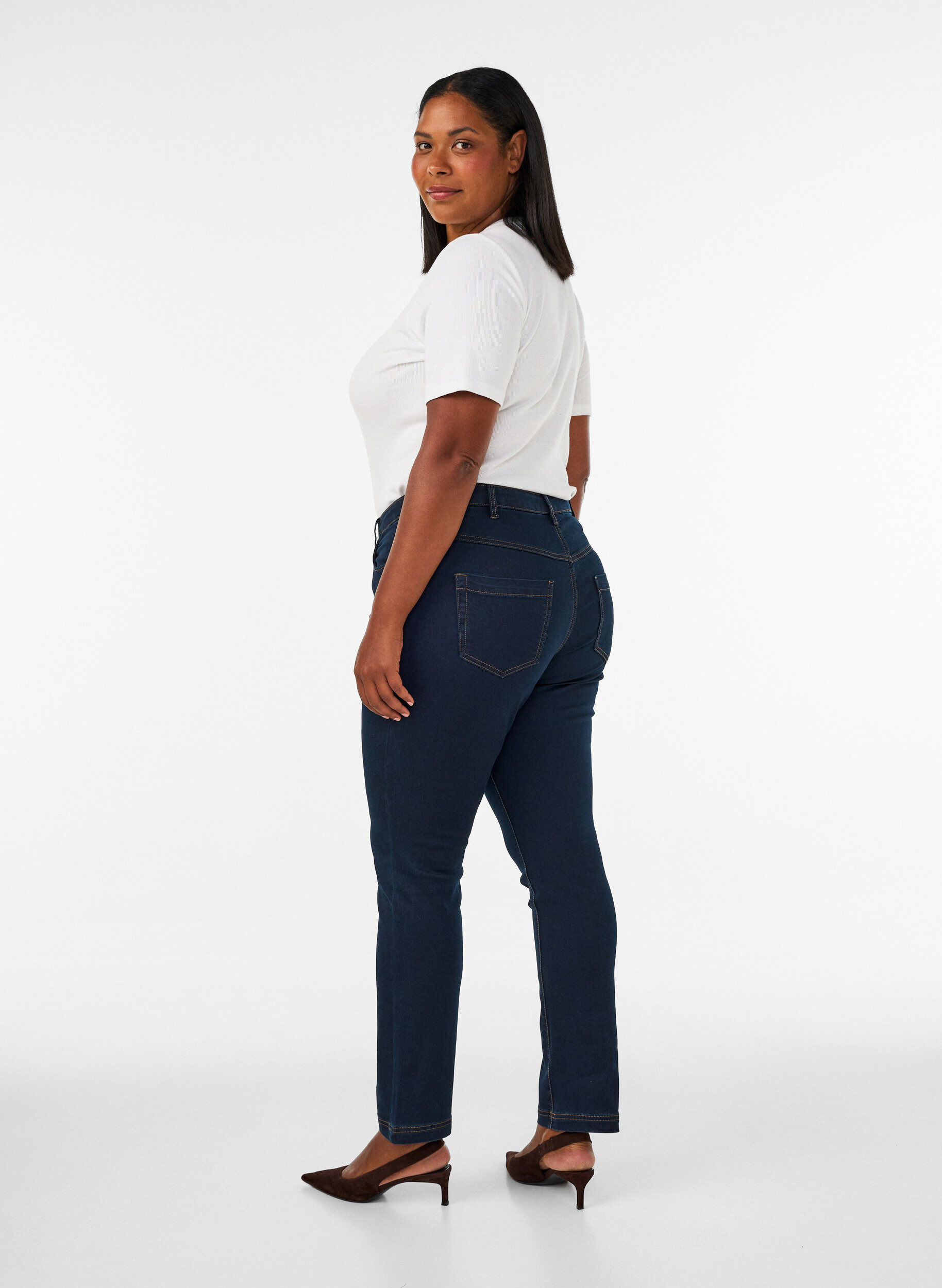 ZizziSlim fit Emily-farkut normaalilla vy&ouml;t&auml;r&ouml;ll&auml;, Sininen, Model image number 2