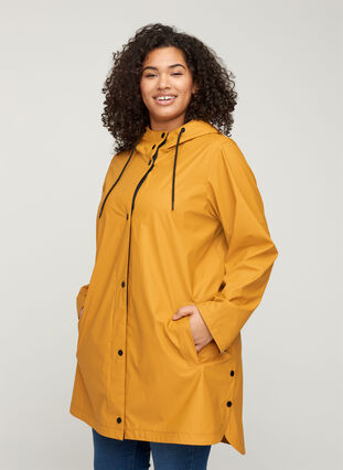 Sadetakki hupulla ja taskuilla, Spruce Yellow, Model image number 0