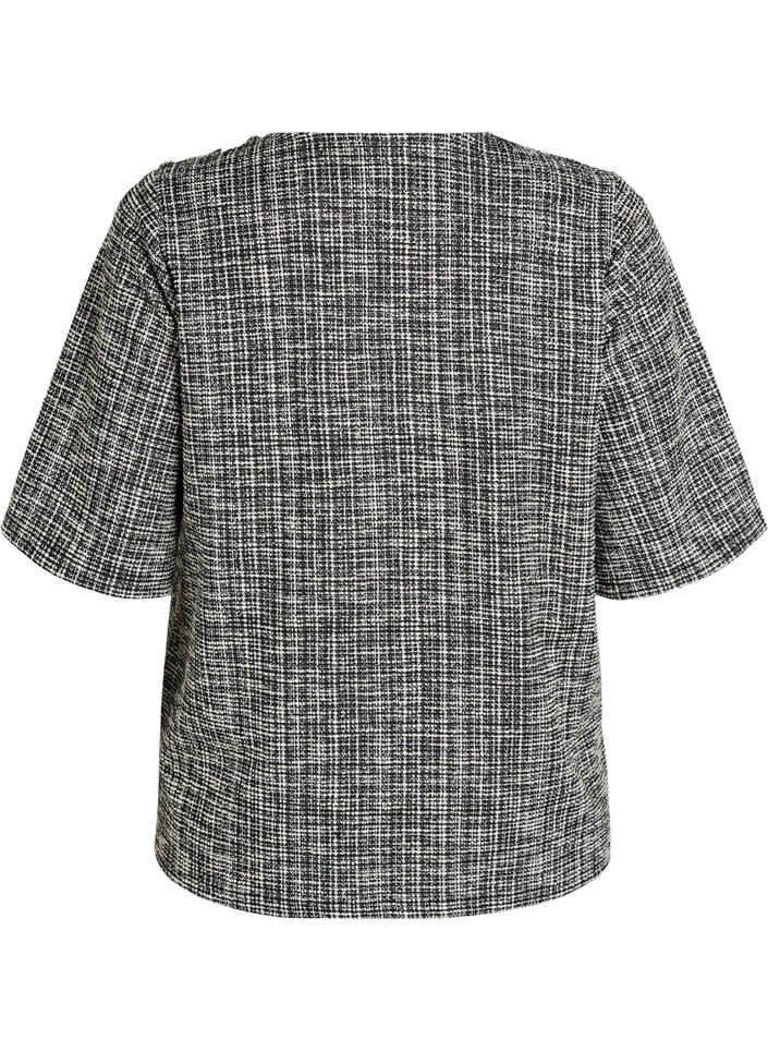 Nappiyksityiskohdilla varustettu kudottu pusero, Vanilja, Packshot image number 1