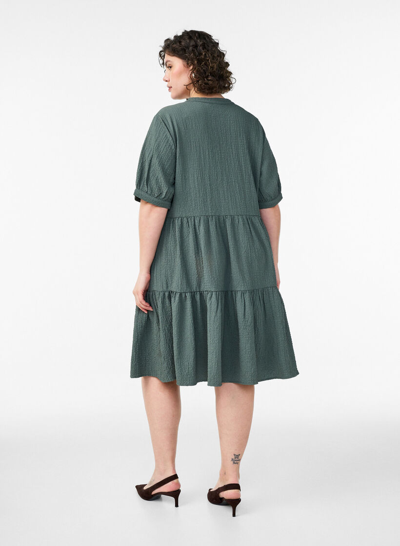 Lyhyt A-linjainen mekko, Vihre&auml;, Model image number 1