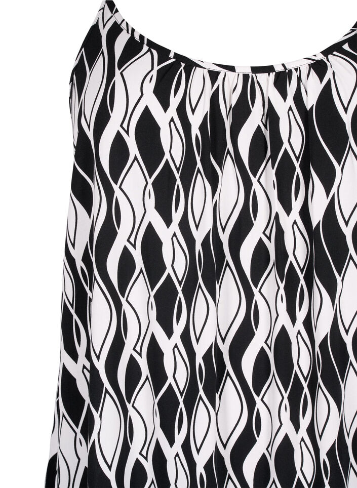 Viskoosinen olkainmekko printill&auml;, Black Swirl AOP, Packshot image number 2