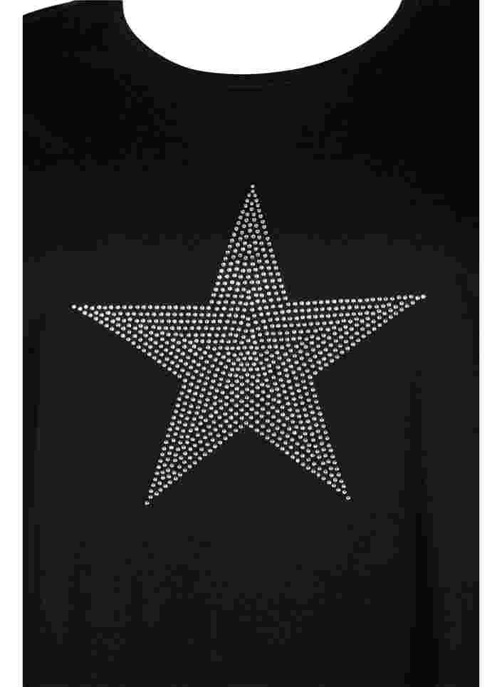 Ekologisesta puuvillasta valmistettu t-paita niiteillä, Black Star , Packshot image number 2