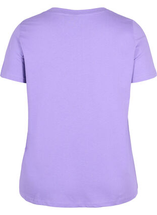 Lyhythihainen puuvillainen t-paita printillä , Paisley Purple TEXT, Packshot image number 1