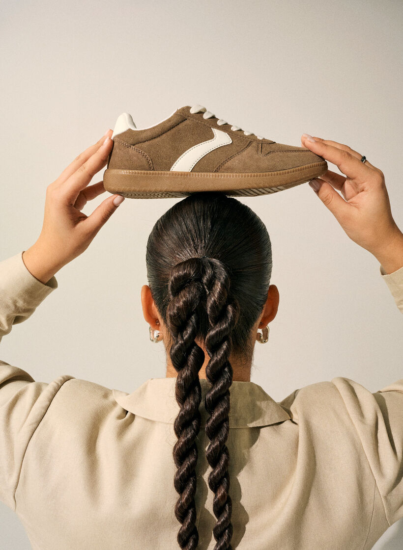 Keinomokkanahkaiset tennarit, Ruskea, Image