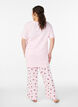 Pyjamahousut pehme&auml;st&auml; jersey-materiaalista, korkea vy&ouml;t&auml;r&ouml; ja hedelm&auml;kuosi, Vaaleanpunainen, Model image number 1