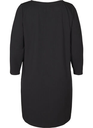 Yksivärinen mekko a-mallissa, Black, Packshot image number 1