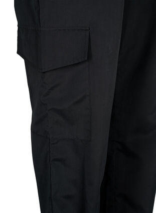 Lyhyet cargo-housut säädettävällä kuminauhalla, Black, Packshot image number 3