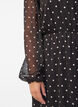 Chiffonmekko pilkuilla ja pitk&auml;t hihat, Ruskea, Model image number 2