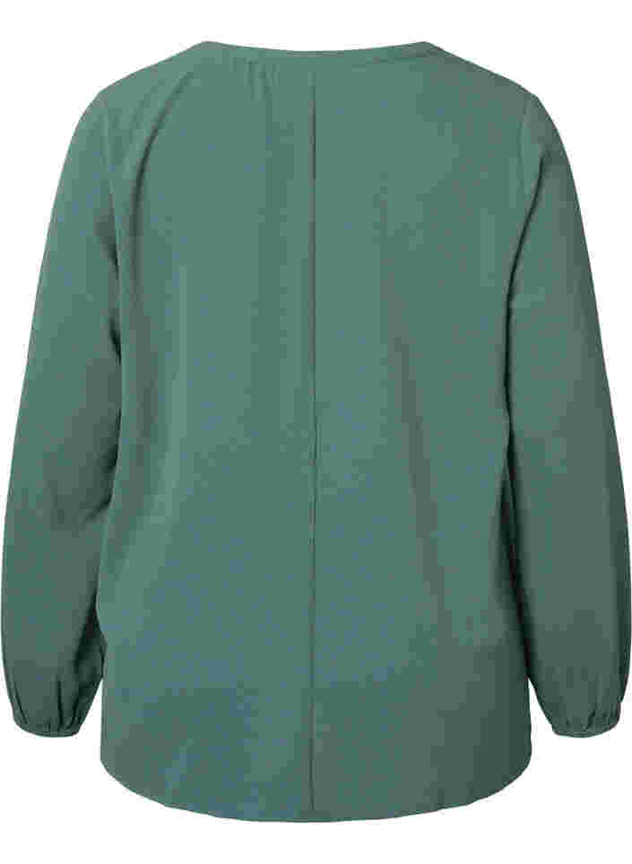 Yksivärinen pusero v-aukolla, Mallard Green, Packshot image number 1