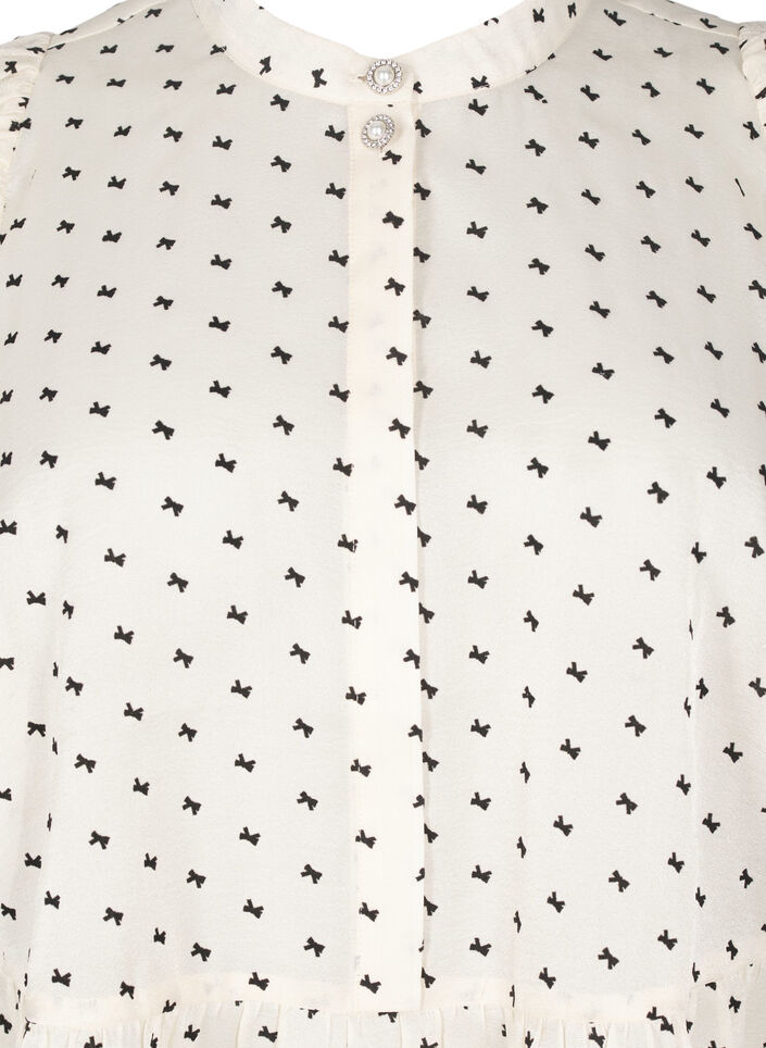 Pusero peplumilla ja ruseteilla, Ecru w Bow, Packshot image number 2