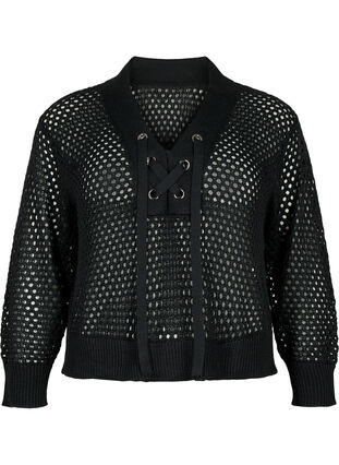 kuviollinen pullover, Black, Packshot image number 0
