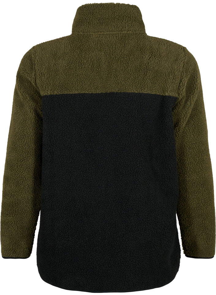 Teddykangas-takki, jossa on kontrastivärit, Forest Night comb., Packshot image number 1