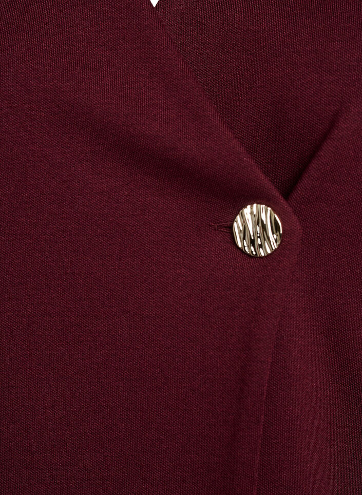 Pusero, jossa epäsymmetrinen kietaisuefekti ja lyhyet hihat, Punainen, Packshot image number 2