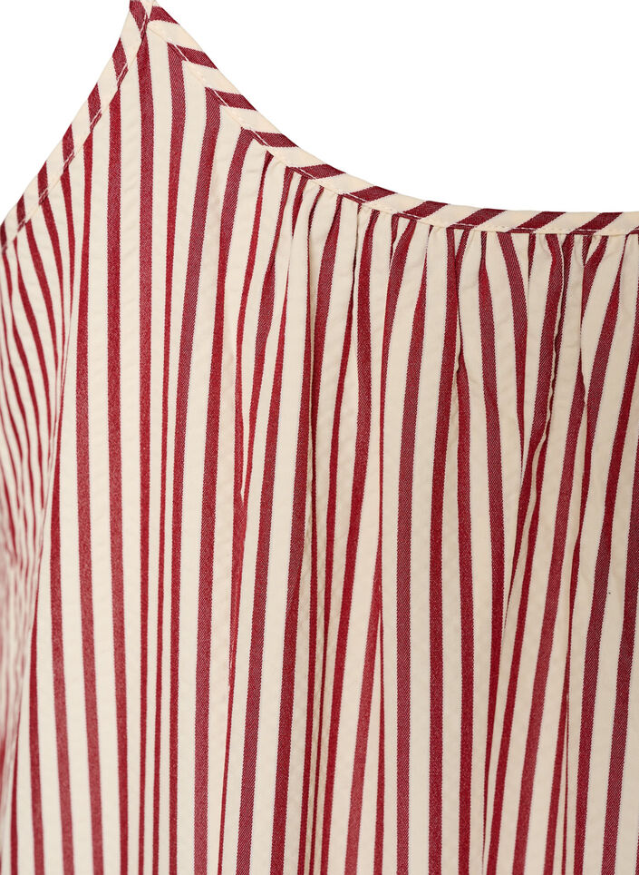 Raidallinen ja A-linjainen kes&auml;mekko, Punainen, Packshot image number 3