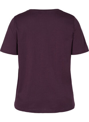 T-paita ekologisesta puuvillasta v-aukolla, Plum Perfect, Packshot image number 1