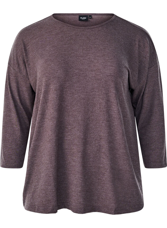 Jerseypusero 3/4-hihoilla, Ruskea, Packshot image number 0