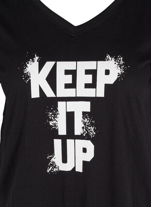 Puuvillainen t-paita treeniin painatuksella, Black Keep, Packshot image number 2