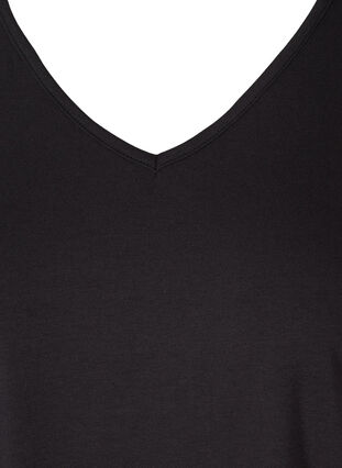 T-paita v-aukolla , Black, Packshot image number 2