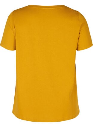 Puuvillainen t-paita a-mallissa painatuksella , Harvest Gold, Packshot image number 1