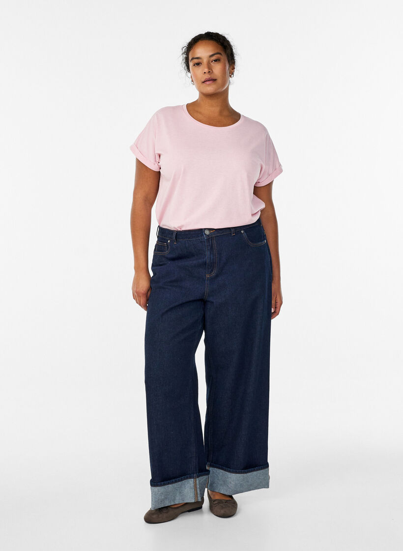 Lyhythihainen t-paita puuvillasekoitteesta, Vaaleanpunainen, Model image number 1