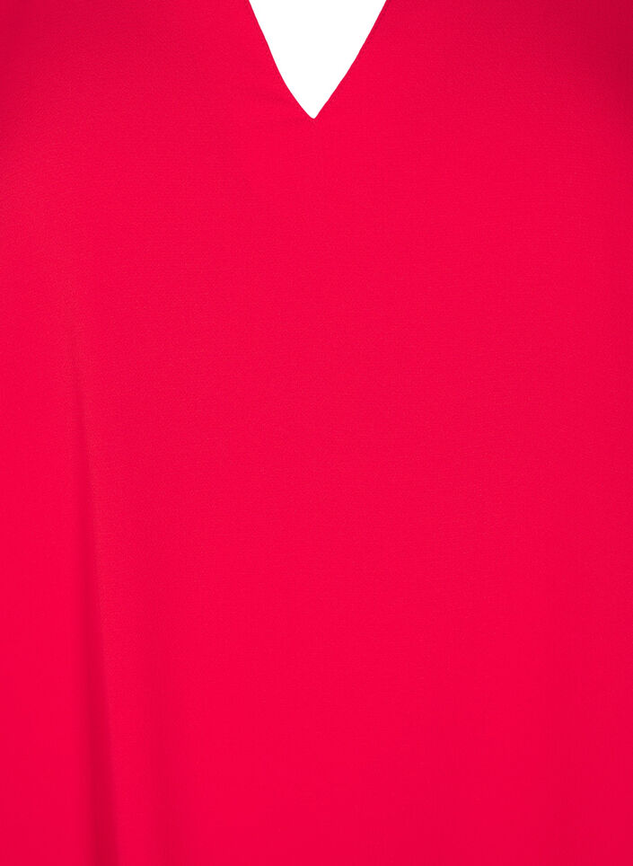 Lyhythihainen pusero, jossa on V-pääntie, Punainen, Packshot image number 2