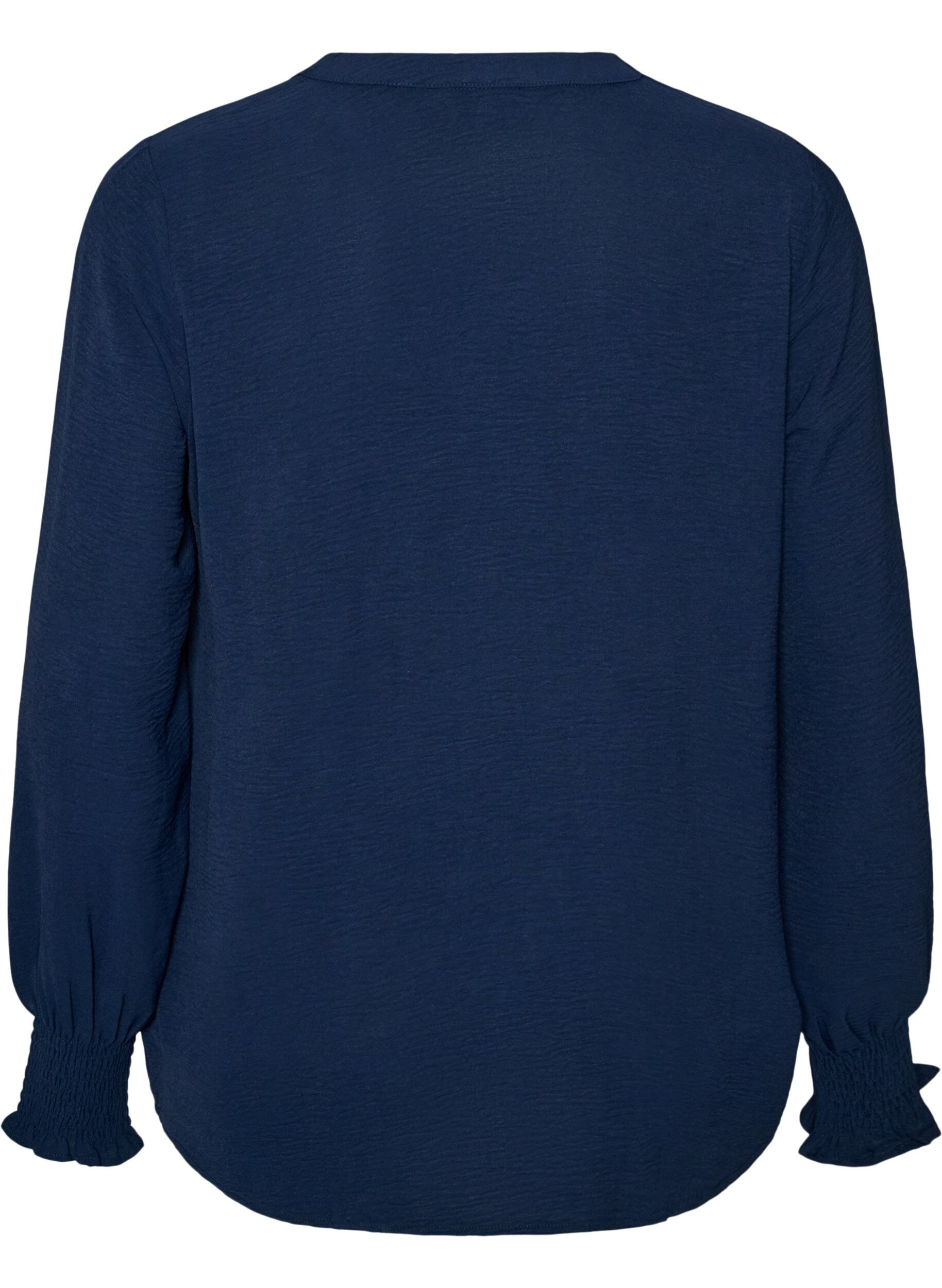 ZizziPusero smock-kalvosimilla ja v-p&auml;&auml;ntiell&auml;, Sininen, Packshot image number 1