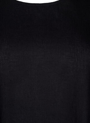 Puuvilla-pellavasekoitteinen pusero nyöriyksityiskohdalla, Black, Packshot image number 2