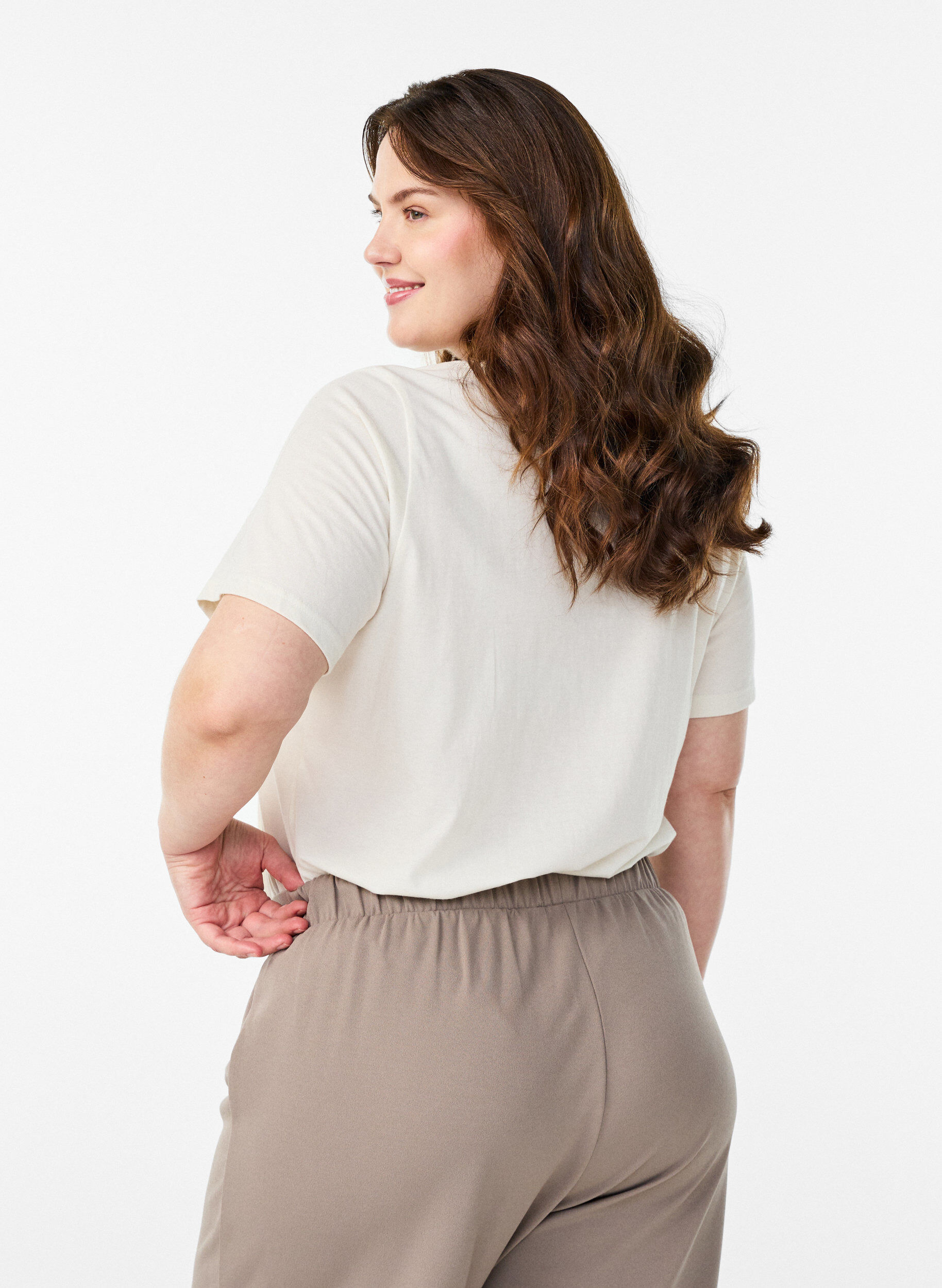 ZizziT-paita printill&auml;, Valkoinen, Model image number 2