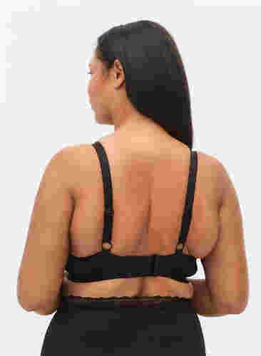 Ribatut rintaliivit pitsillä, Black, Model image number 1