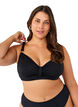 Bikiniliivit, joissa on kaarituet ja laskostus, Musta, Model image number 0