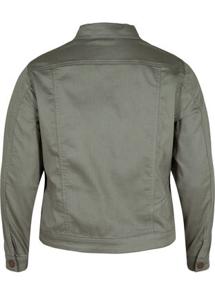 Lyhyt värillinen denim-takki, Agave Green, Packshot image number 1