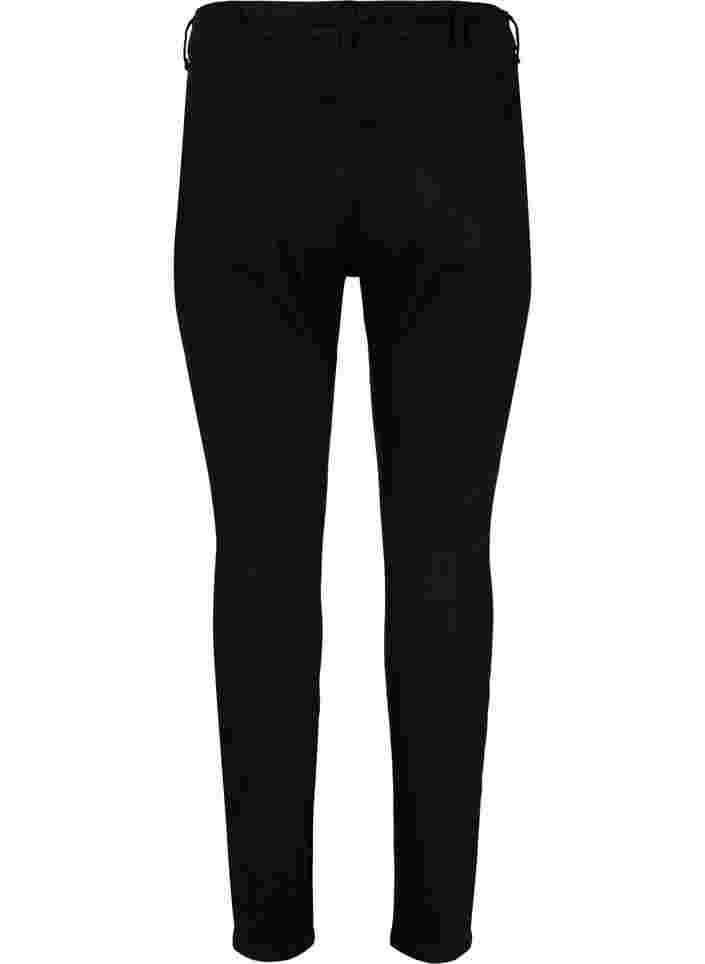 Super slim Amy-farkut joustavalla vyötäröllä, Black, Packshot image number 1