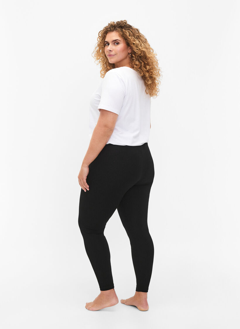 2-pack puuvillaiset leggingsit, Musta, Model image number 2