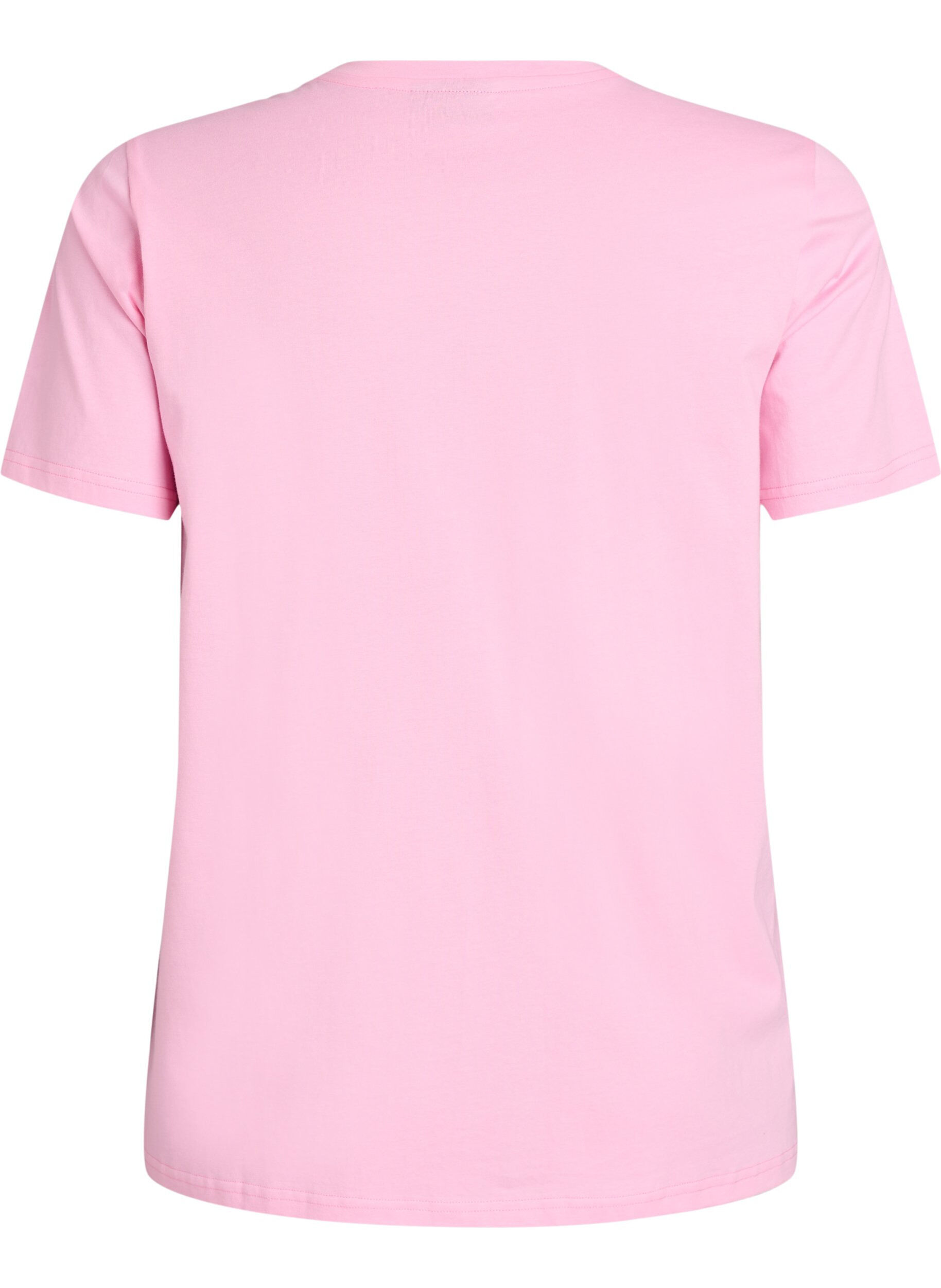 Zizzi Puuvillainen T-paita kirjailulla tekstill&auml;, Valkoinen, Packshot image number 1