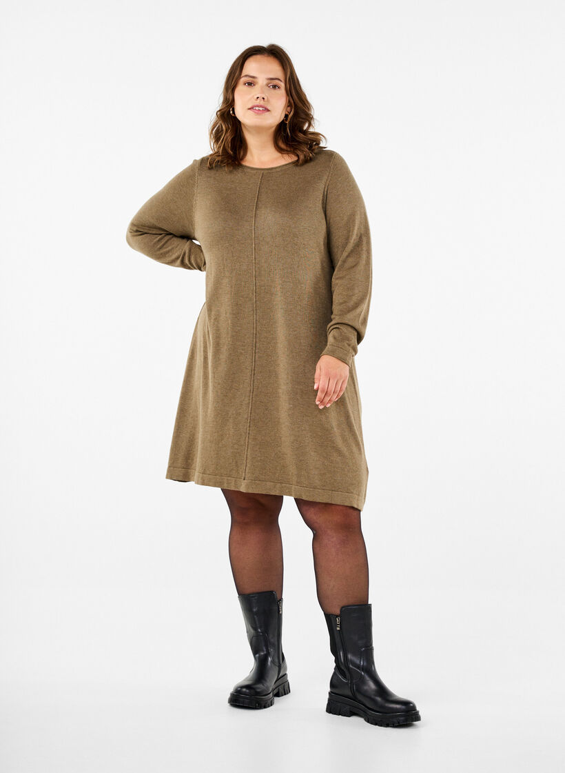 Neulemekko puuvillaviskoosisekoitteesta, Vihreä, Model image number 1