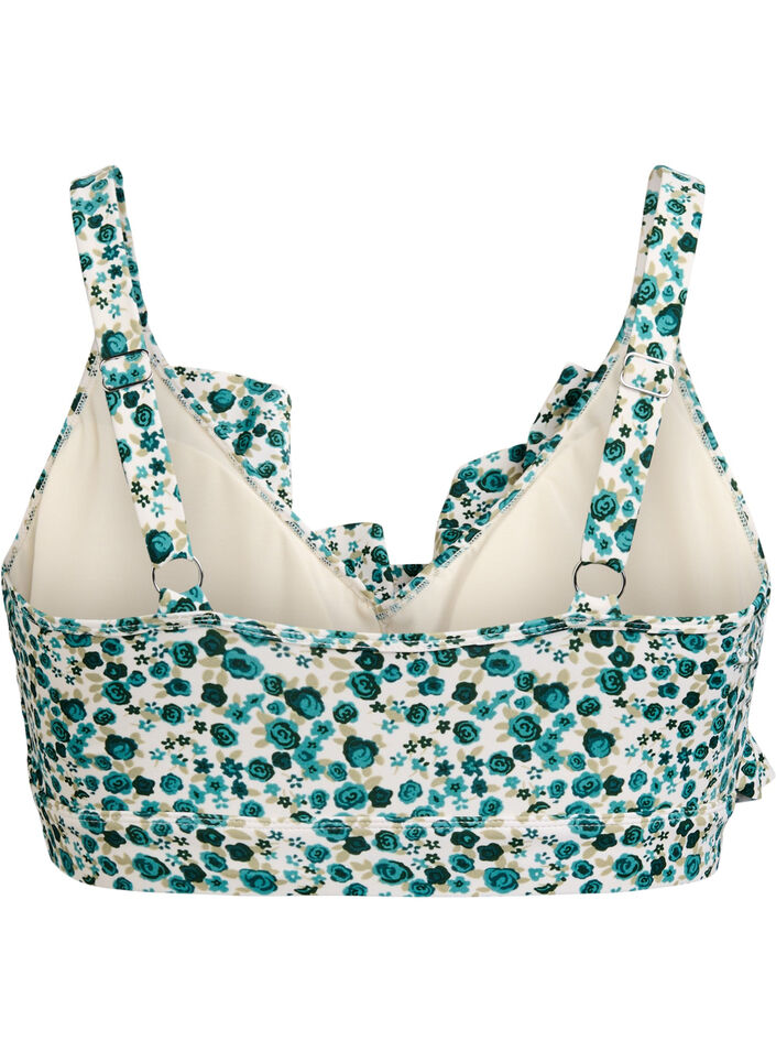  Kukallinen bikinien yl&auml;osa r&ouml;yhel&ouml;yksityiskohdilla, Vihre&auml;, Packshot image number 1