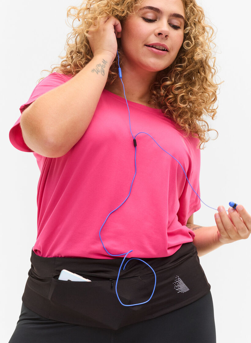 Juoksuvyö heijastimilla ja taskuilla, Black, Model image number 2