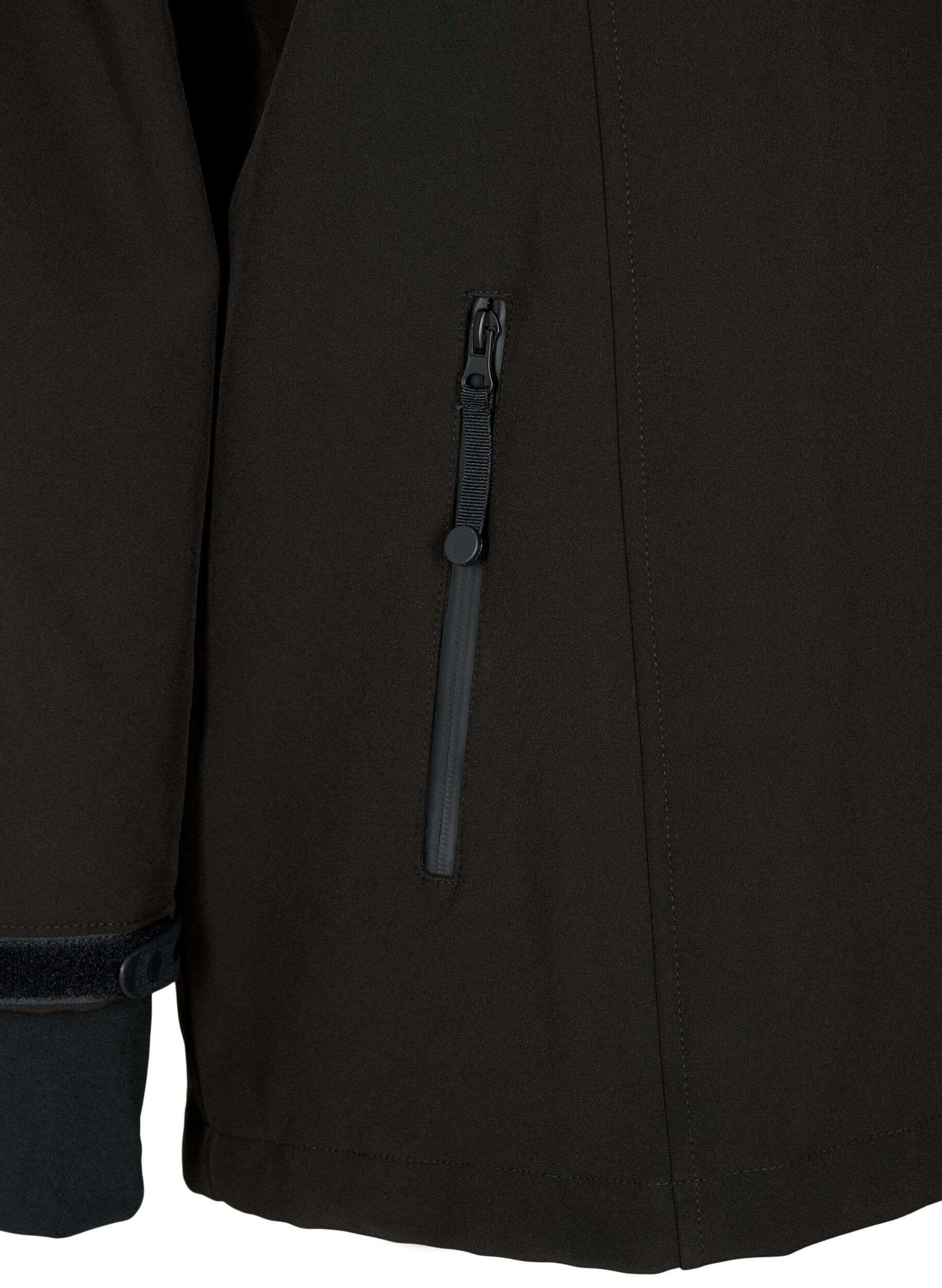ZizziLyhyt softshell-takki irroitettavalla hupulla, Musta, Packshot image number 3