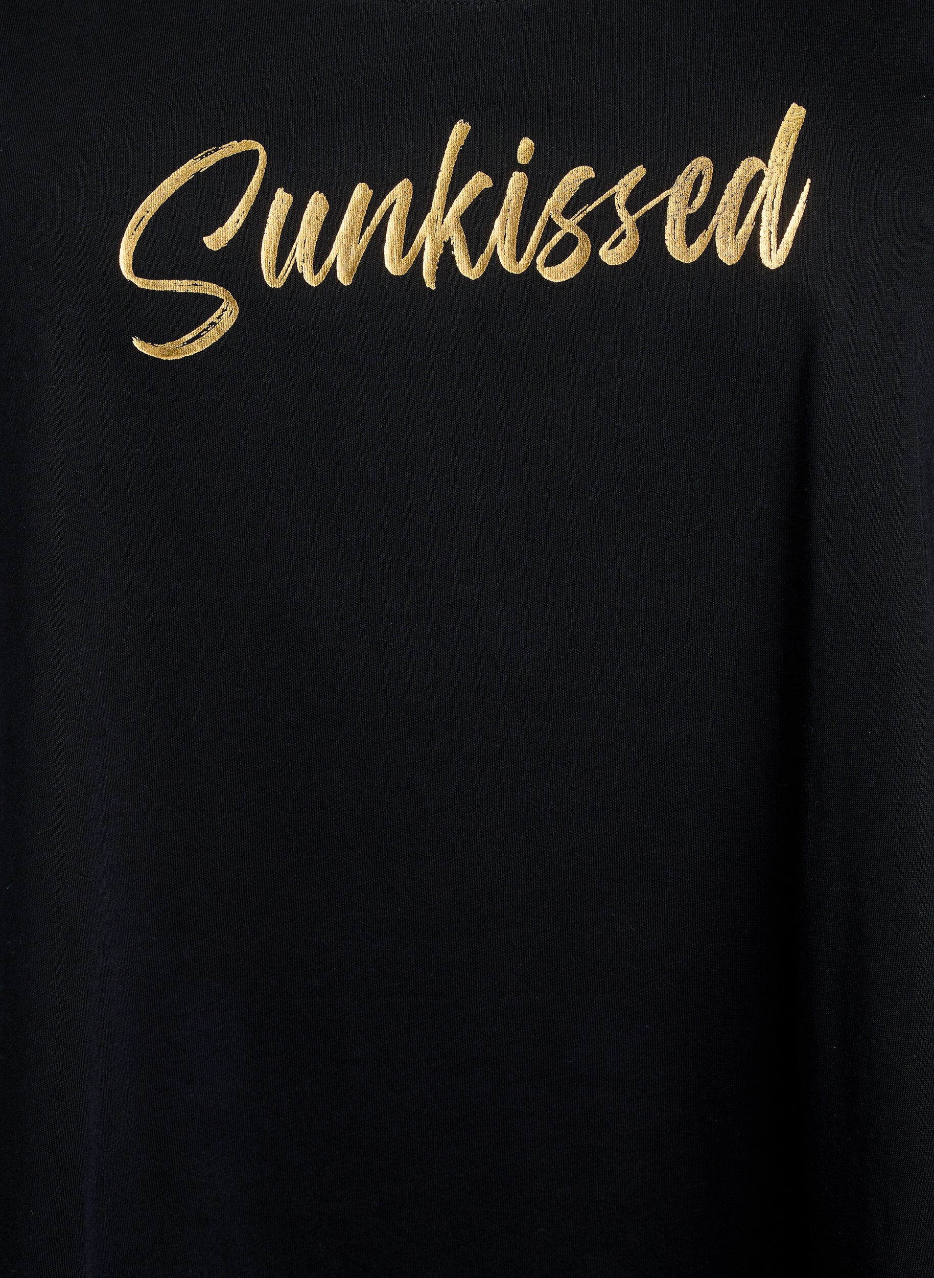 Zizzi Puuvillatoppi A-mallissa, Musta, Packshot image number 2