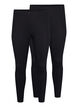 2-pack puuvillaiset leggingsit, Musta, Packshot image number 0