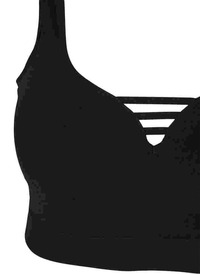 Kevyesti topatut rintaliivit nauhayksityiskohdalla, Black, Packshot image number 2