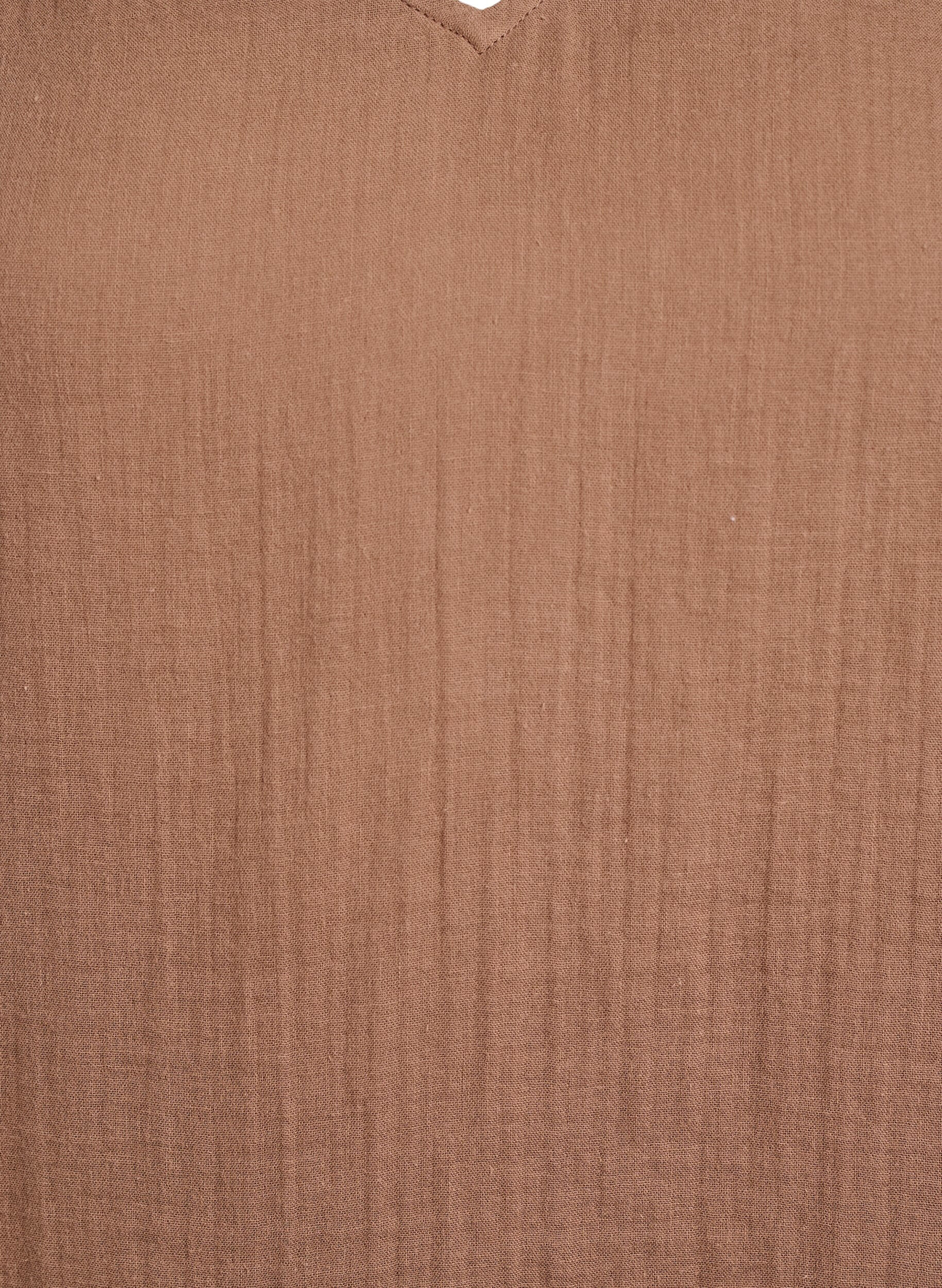 ZizziHihaton toppi puuvillamusliinista, jossa on r&ouml;yhel&ouml;it&auml;, Ruskea, Packshot image number 2