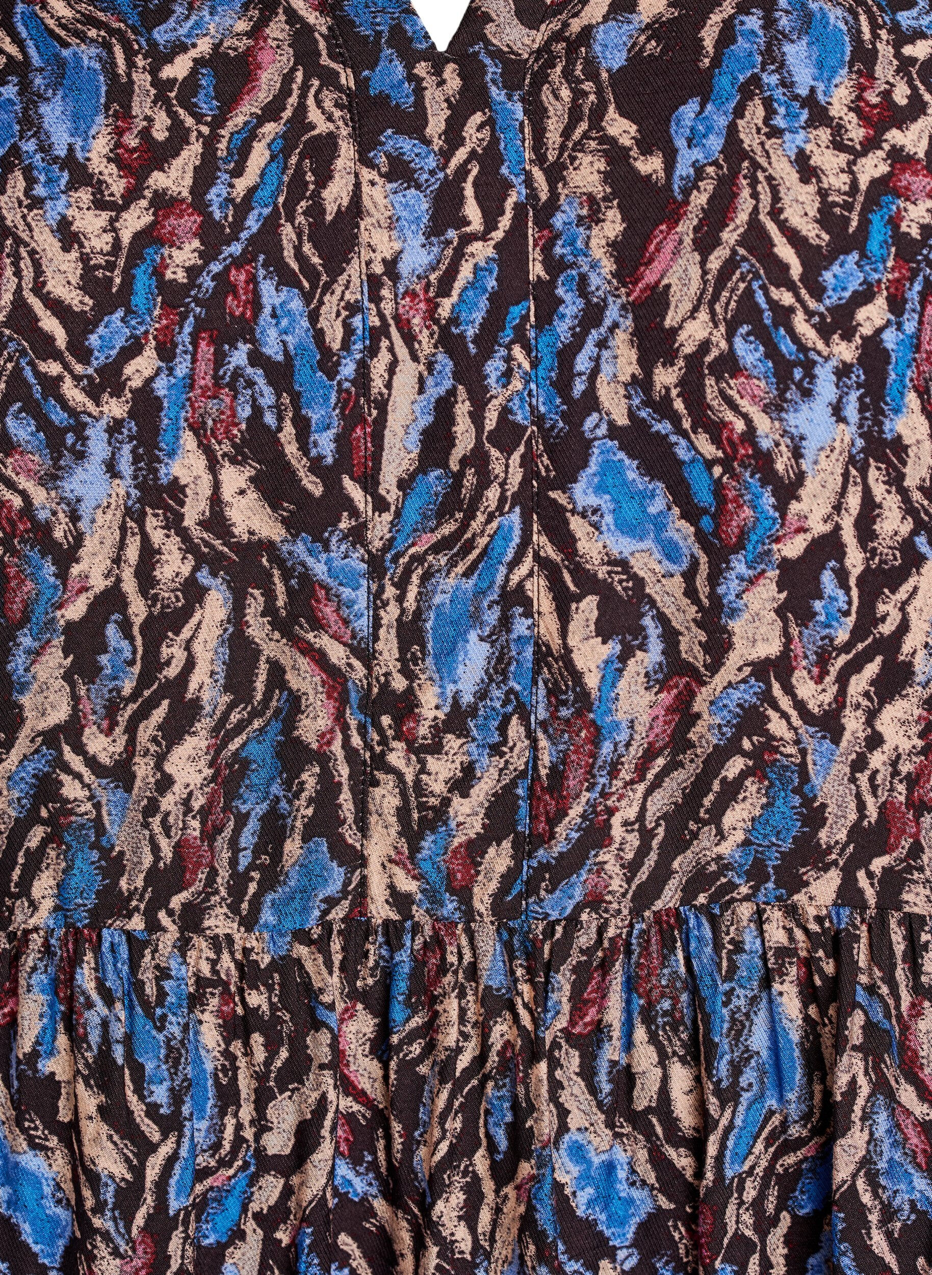 Zizzi A-linjainen mekko r&ouml;yhel&ouml;kauluksella, Sininen, Packshot image number 2