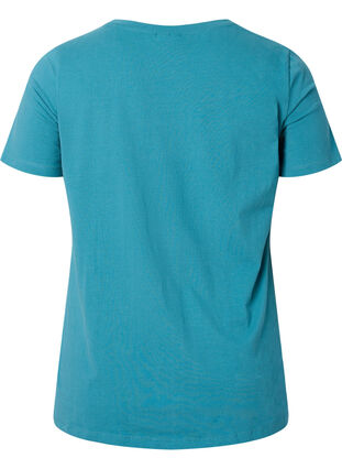 Yksivärinen perus t-paita puuvillasta, Brittany Blue, Packshot image number 1